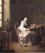 Jean Baptiste Simeon Chardin, Lady with a Bird-Organ